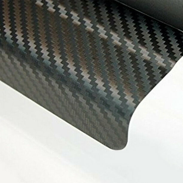 3D Carbon Fibre Car Door Sill Scuff Protector Plate Sticker Cover Tool+Scraper